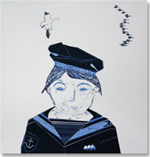 Hull-o Sailor - Lino/foil block